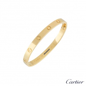Cartier 18k Yellow Gold Love Bracelet Size 19 B&P B6035519